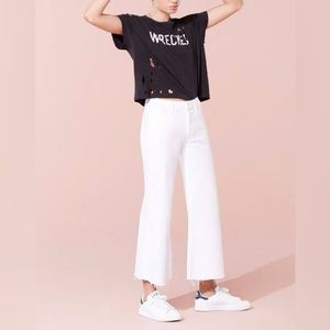 Mother The Roller Crop Fray jeans